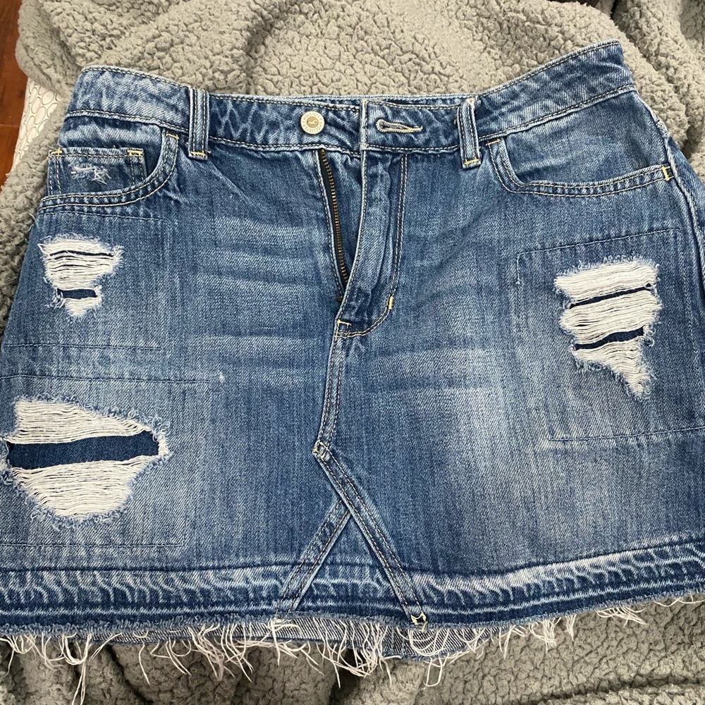 hollister denim skirt